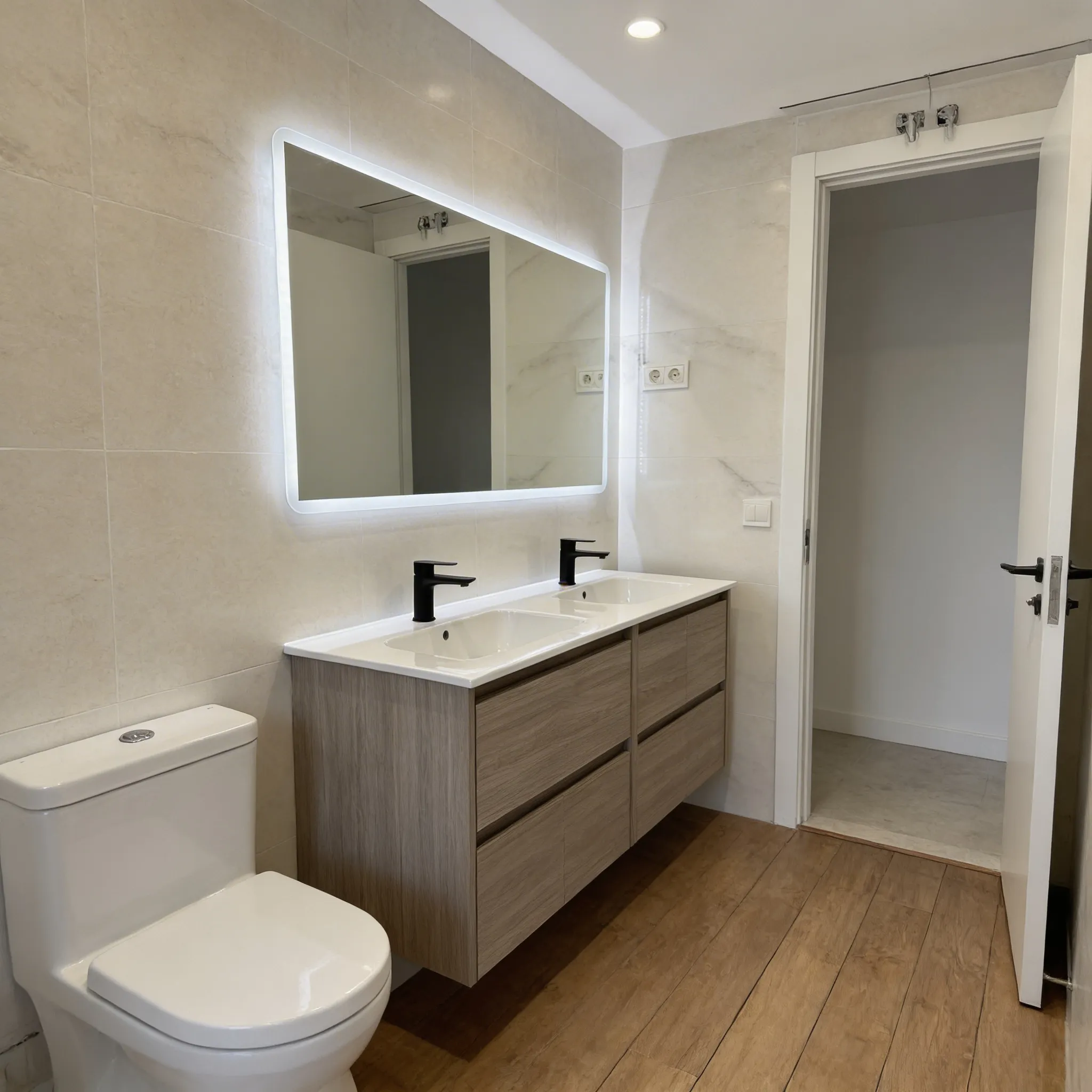 Baño de diseño reformado por Reformas Habitus