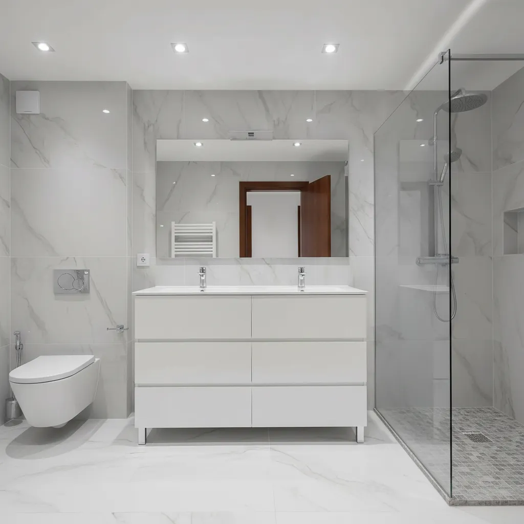 Baño reformado con mueble suspendido en Majadahonda