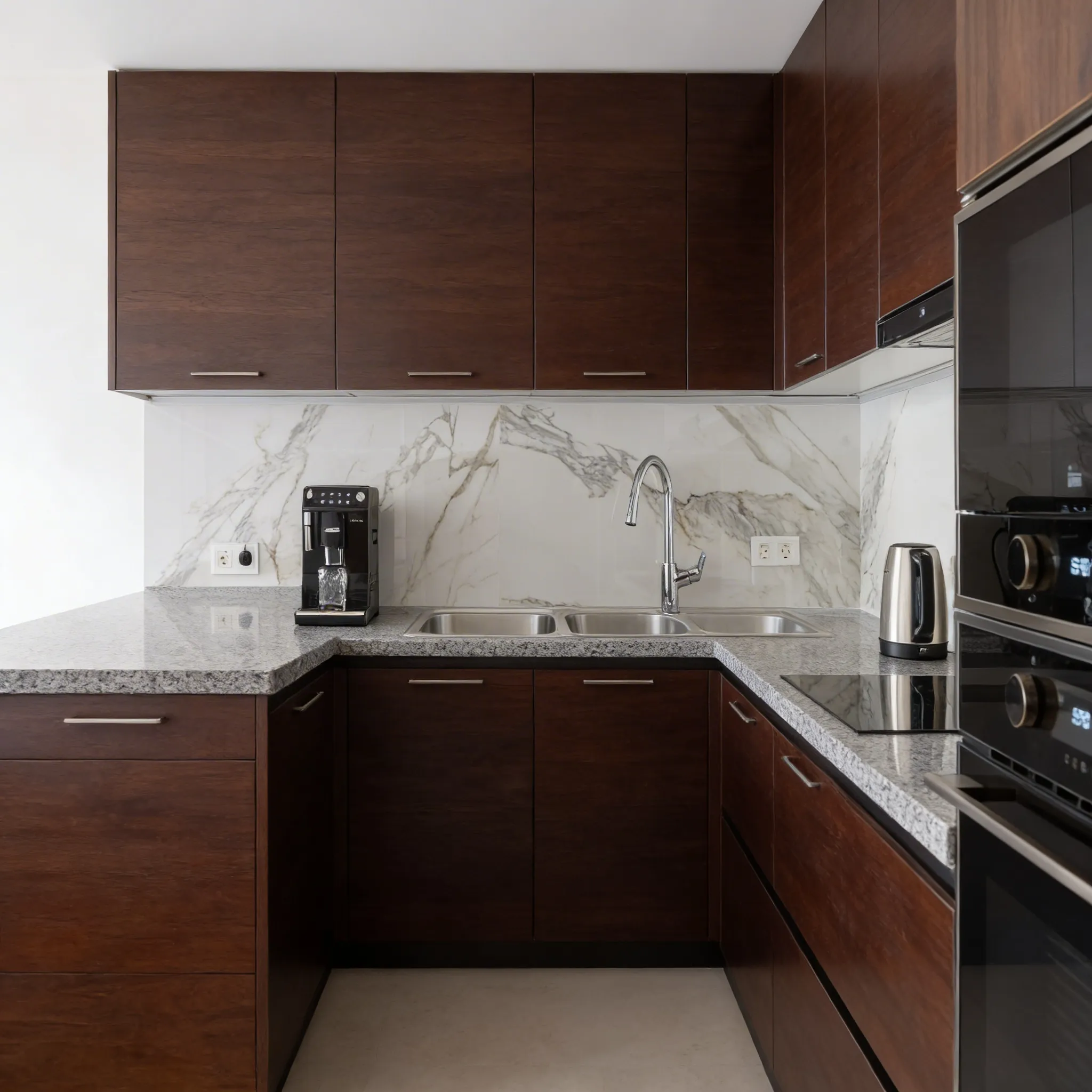 Cocina reformada con frentes de madera en Majadahonda