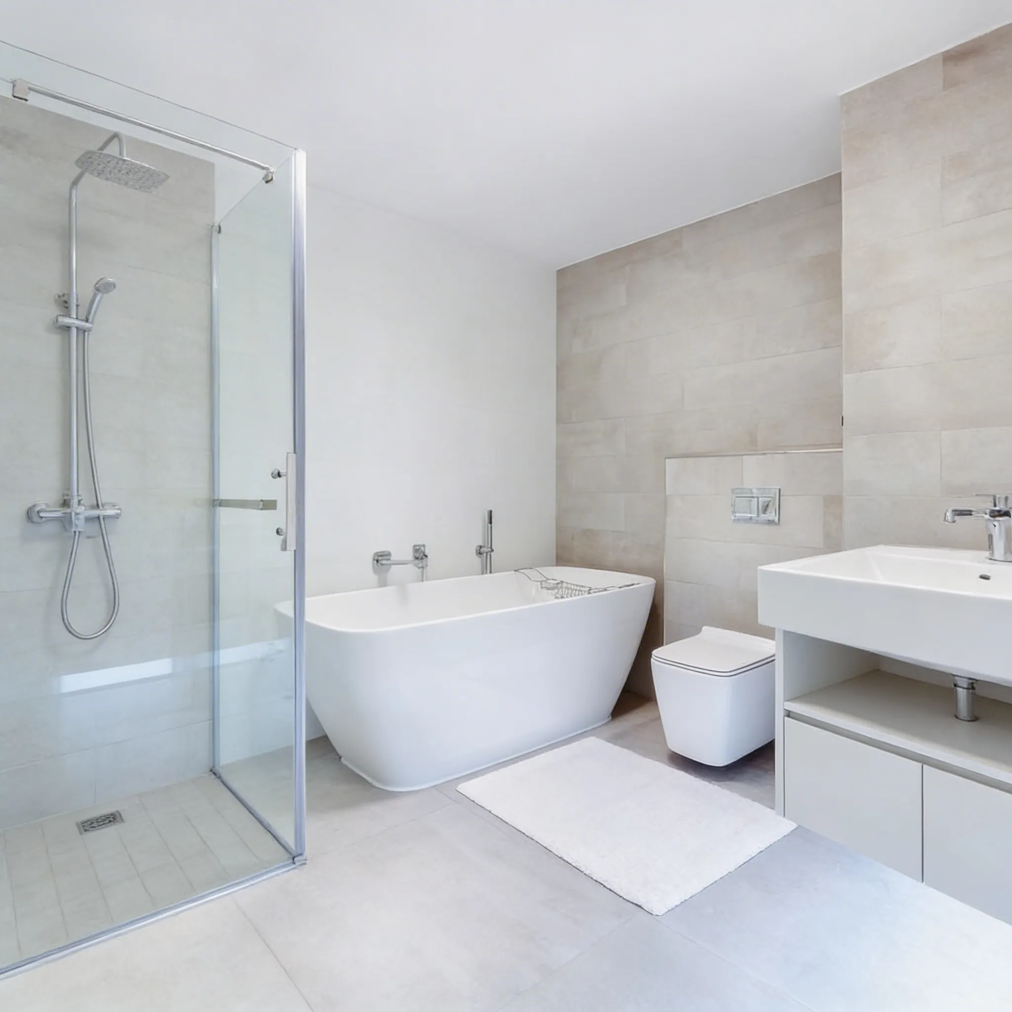 Baño con ducha de obra reformado por Reformas Habitus