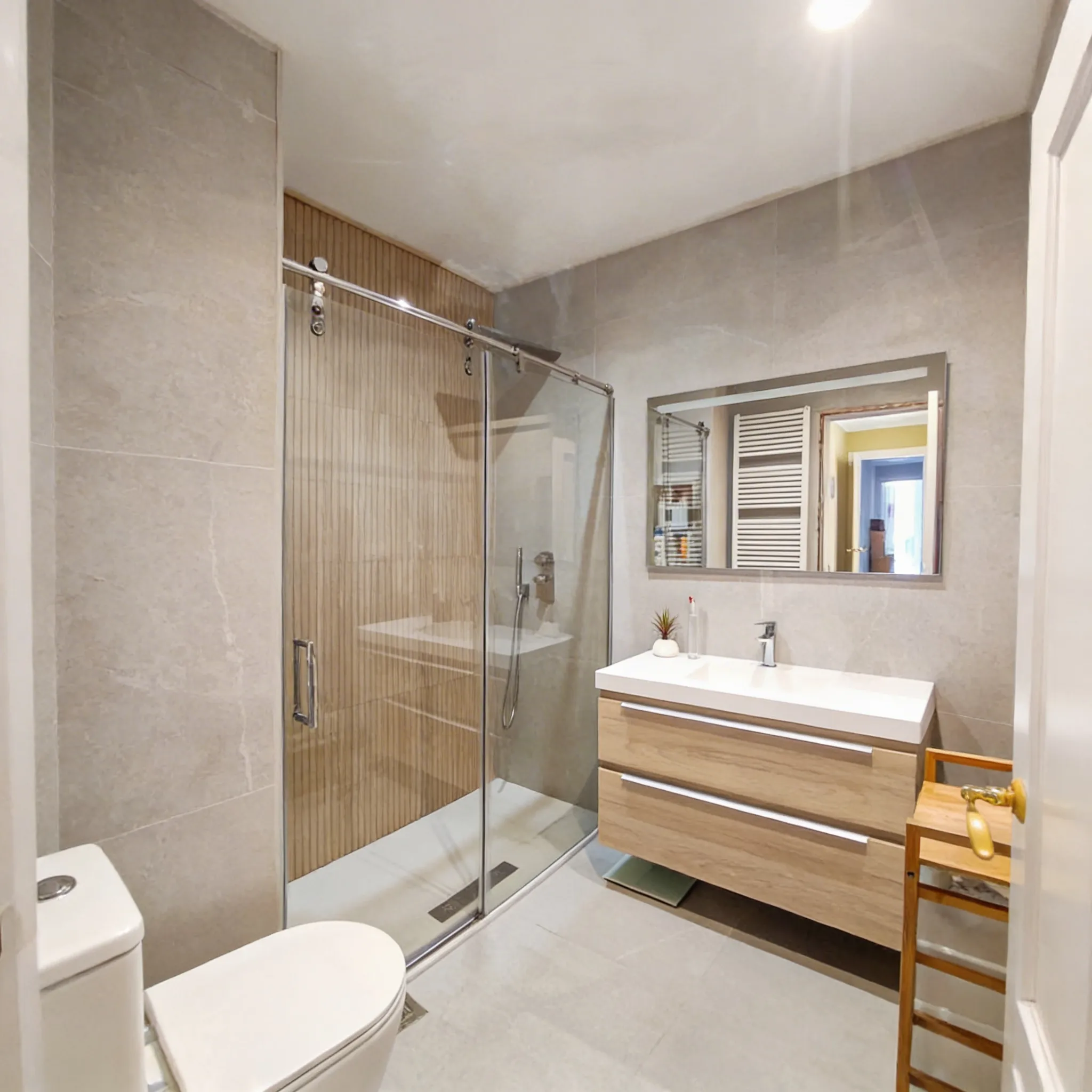 Reforma de baño con ducha de obra en Majadahonda