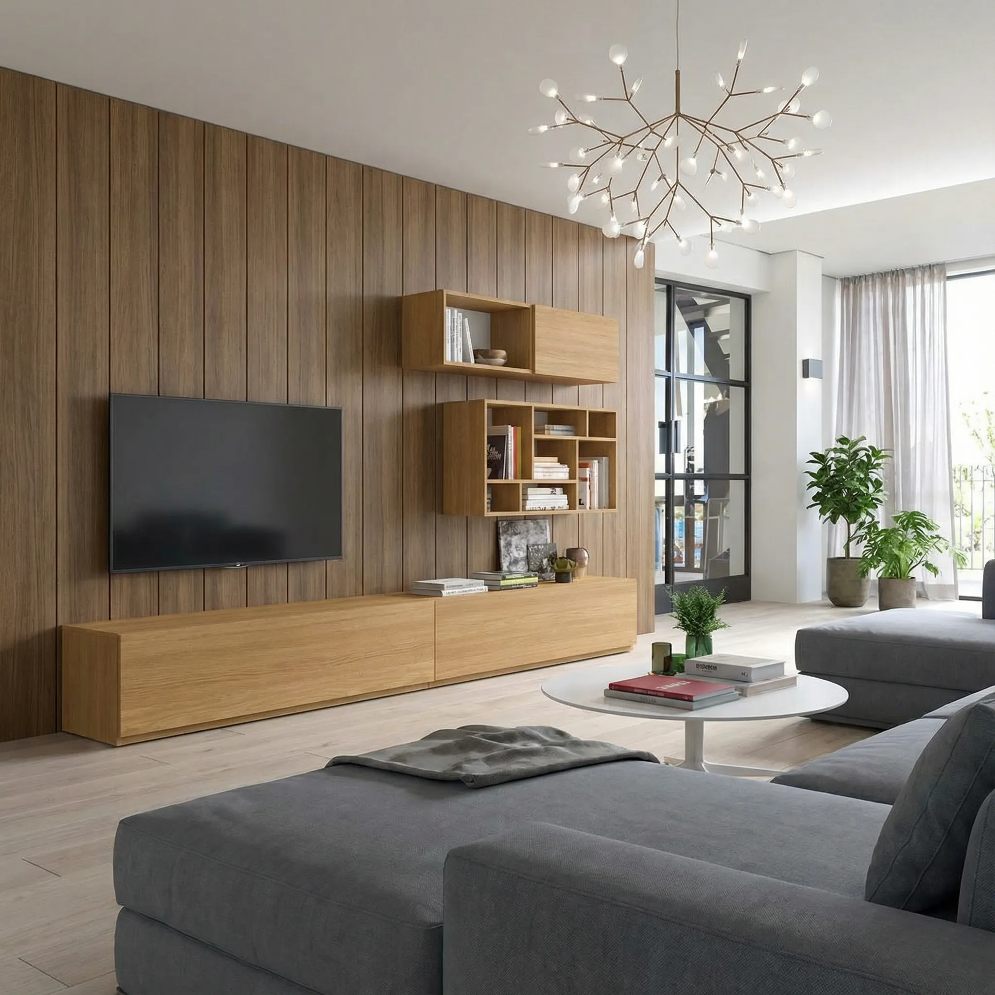 Salón con acabados de calidad reformado por Reformas Habitus